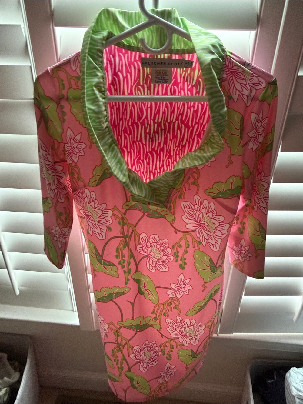 Gretchen Scott Designs Pink & Green Floral Midi Dress